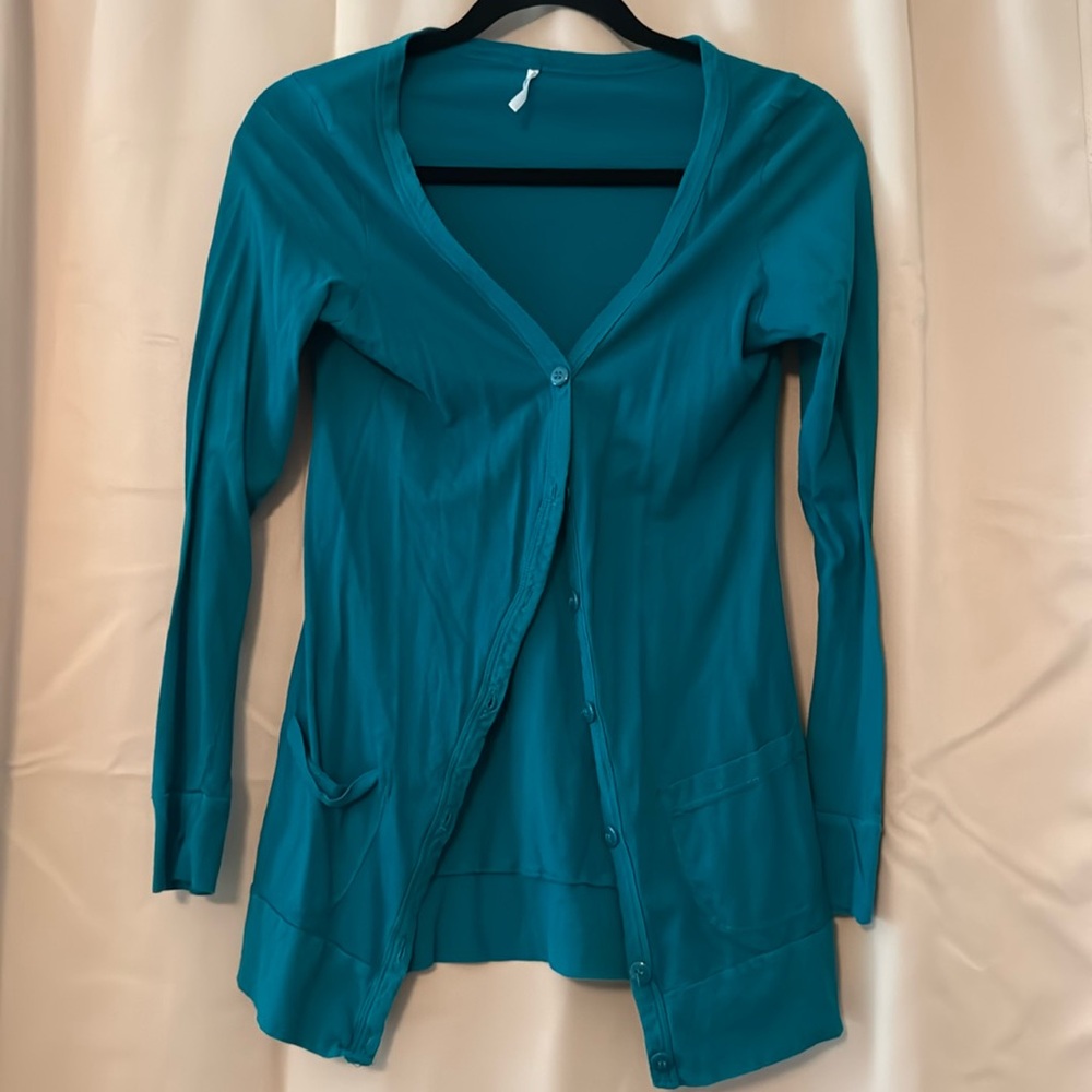 Active Basic Teal Cardigan Women’s Size Medium